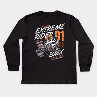 Extreme Rider BMX Pro Rider Championship Racing Bike Kids Long Sleeve T-Shirt